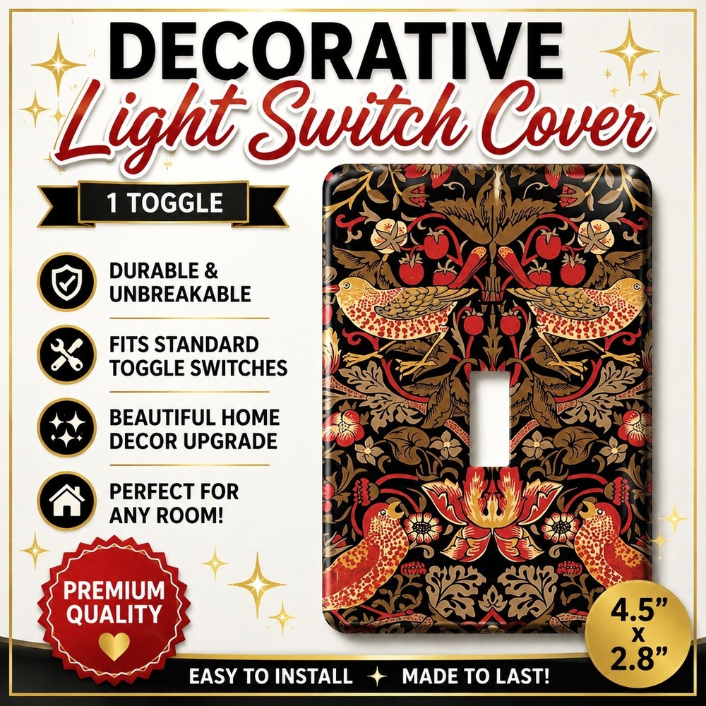 William Morris Strawberry Thief Light Switch Cover Plate 1 Toggle Wall Plate